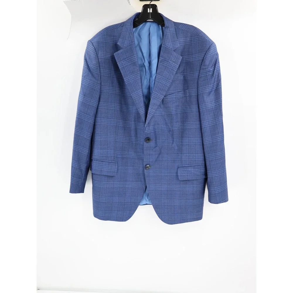 Peter Millar Sport Coat Mens 44S Windowpane plaid Wool Two Button notch lapel